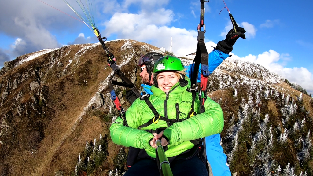 Saut en parapente Puy de Dôme vidéo hiver