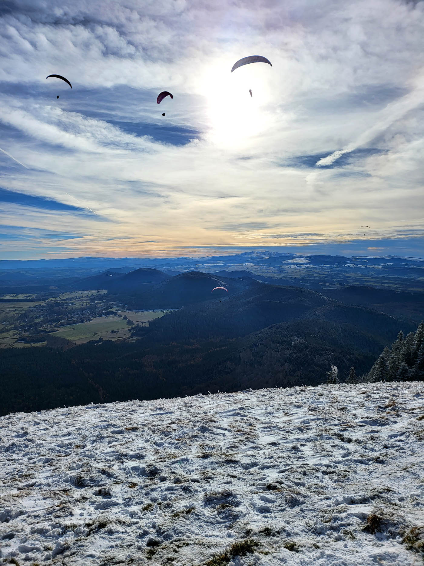 puy de dôme parapente hiver